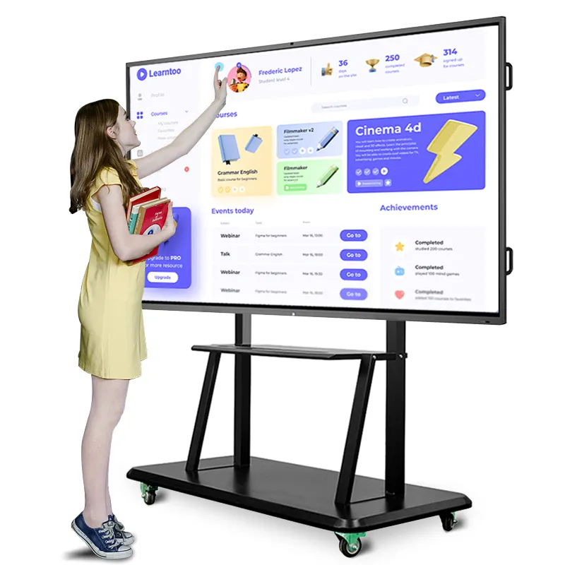 86 inch lcd interactive smart board interactive flat panel smart board touch screen for education