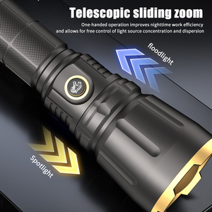 Không thấm nước 6000 lumens đèn pin chiến thuật potente de Mano với zoom dẫn bóng đèn và cơ thể nhôm USB sạc 3.7V khẩn cấp - Product Image 2