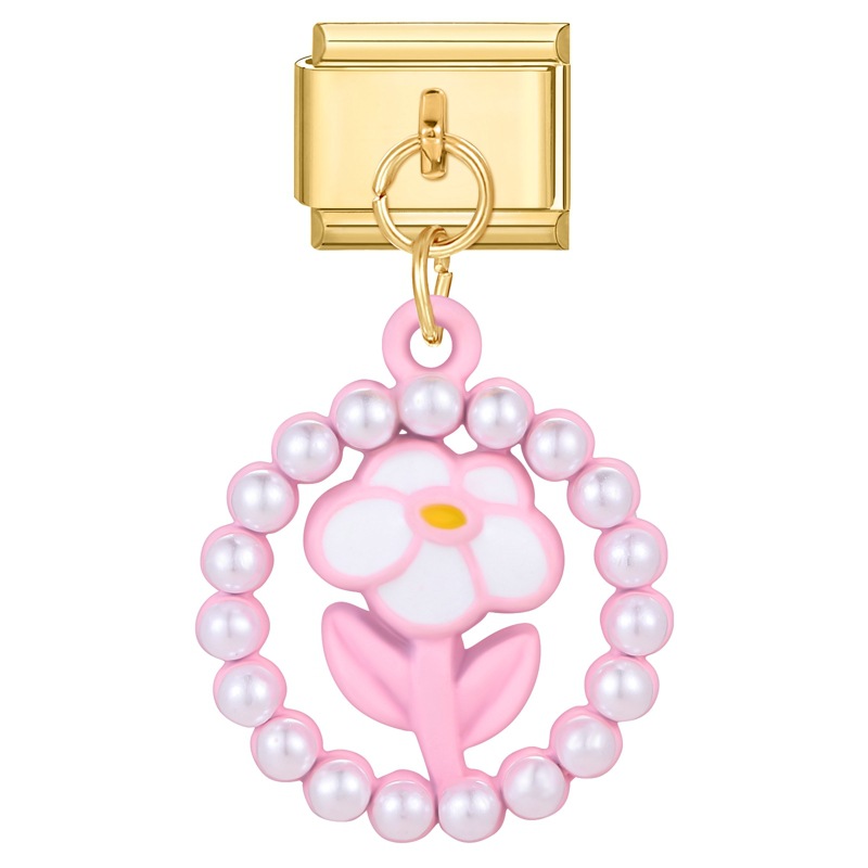 YWXH-13-Perle rose base dorée