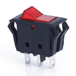 WELFNOBL 16*32mm 3Pin ON-OFF Black PA66 Single Row Short Mini Rectangle Good Quality Rocker Switch With Light on Off Switch - Product Image 1