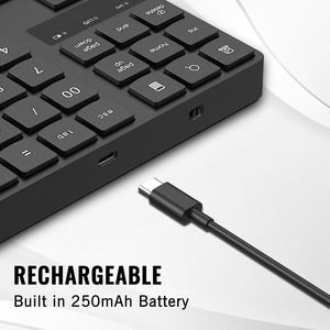Ultra-Silent Num Pad 2.4G 35-Key Wireless <strong>Numeric</strong> Keypad Rechargeable Number Pad for Laptop Desktop PC Notebook - Product Image 3