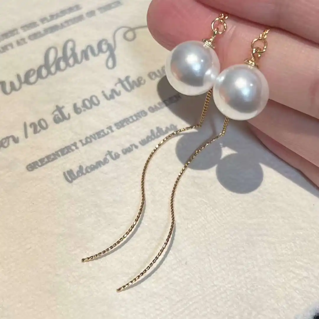 Perla rotonda imitazione orecchini di perle orecchini di perle di cristallo artificiale dell'onda di orecchio 12mm imitazione 225 bianco australiano