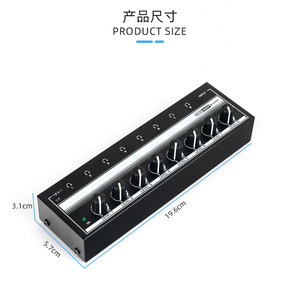 Amplificador de auriculares con monitoreo de ocho vías HA800, distribuidor de señal de auriculares, amplificador de potencia de monitoreo de uno en ocho salidas - Product Image 6