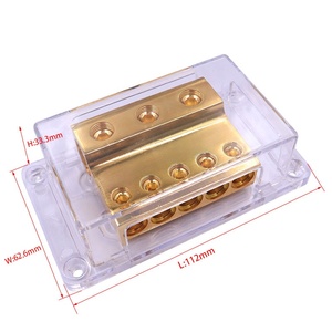 5 Way Amp Power Distribution 0 Gauge X 3 in <strong>4</strong> Gauge X 5 Out Power/Ground <strong>Distributor</strong> for Car Audio Amplifier Splitter - Product Image 2