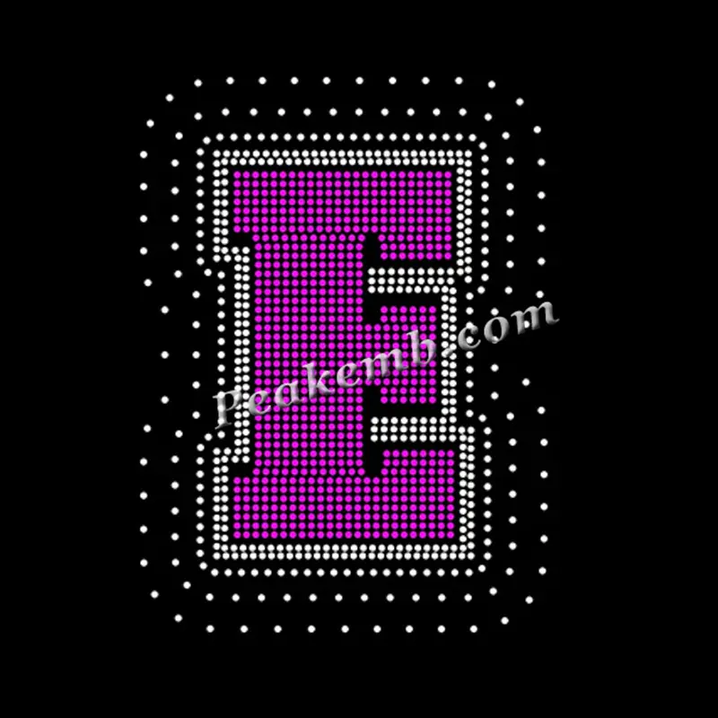 Custom AB Crystal Stones Scatter Iron on Bling Alfabeto Letras Rhinestone Transfer Design para la ropa