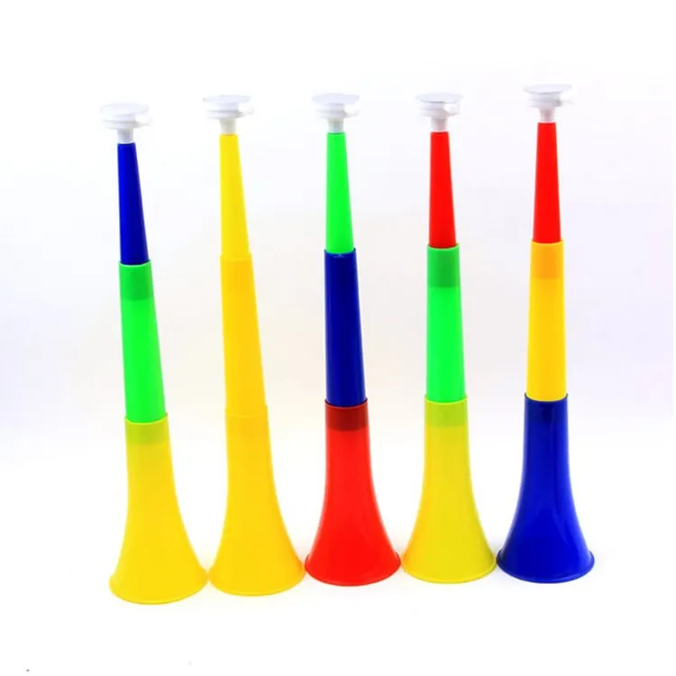 Cheap dobrável Stadium Horn 24 polegadas plástico trompete sopro chifre apitos para eventos esportivos Games School Party