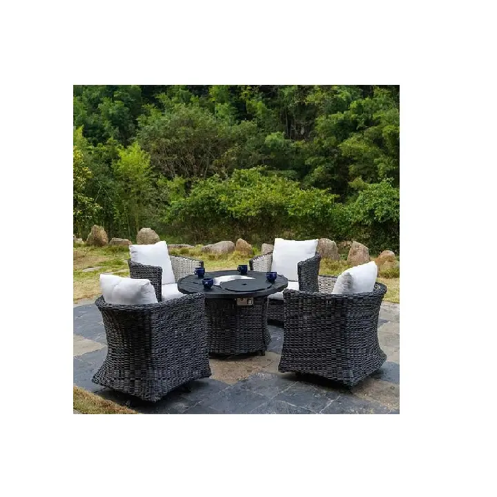Ensemble de meubles de patio de luxe haut de gamme ensemble de canapés de meubles de jardin en osier et rotin d'extérieur