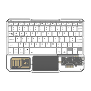 Teclado inalámbrico transparente ITZR con panel táctil Teclado retroiluminado RGB recargable para teléfono Tableta Computadora - Product Image 2