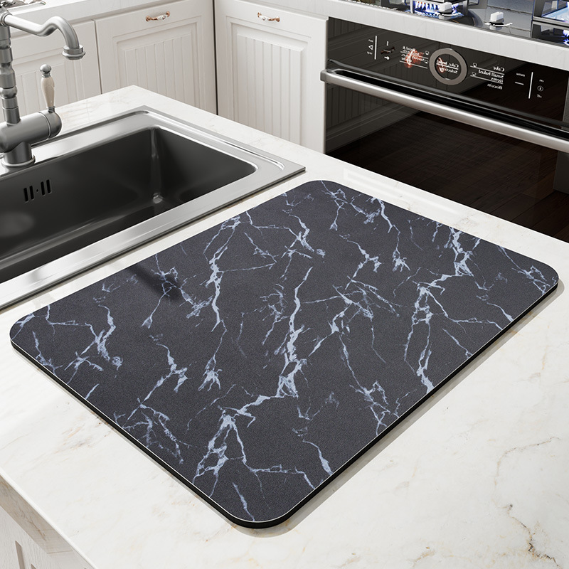 Tapis de drainage sans lavage - Water Ink Stone Blue