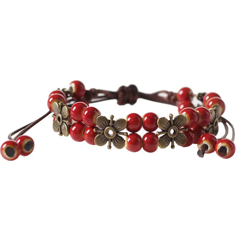 Nuovo braccialetto in ceramica gioielli fatti a mano originali bracciale con fibbia in stile etnico bracciale con gioielli in porcellana da donna