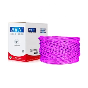 HKN 0.52mm OFC1000MbpsパープルLSZHジャケットUTP/FTP CAT5Eケーブル (ネットワーク用) 4pr24AWG屋内305m1000Ft (IPカメラ用) - Product Image 1