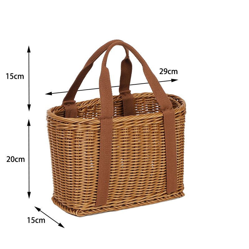 brown Small cloth handheld basket
