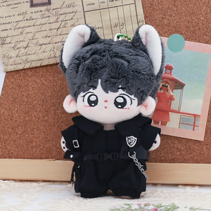 Quần áo búp bê cotton 10cm quần áo vest đen phong cách Hàn Quốc trang phục mát mẻ phong cách cảnh sát đặc biệt thời trang đẹp trai quần áo búp bê nóng bỏng - Product Image 4