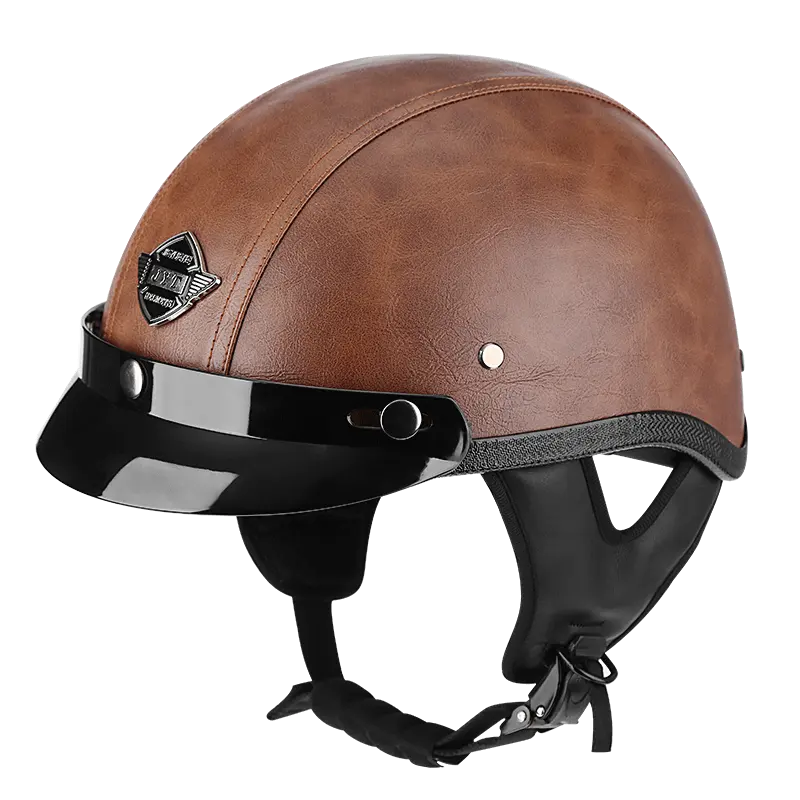 Byb/106 capacete de motocicleta, capacete de superfície de couro retro clássico com leve