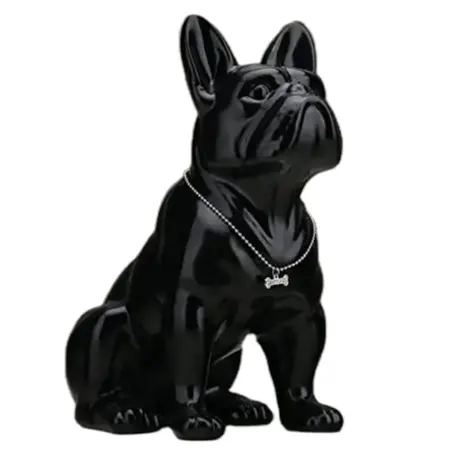 2023 toptan yüksek kalite kristal oymalar sanat heykel taş hayvan heykeli fransız bulldog florit obsidyen köpek