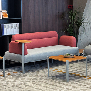 Tecido Sofá Confortável Comercial Universidade Escola Biblioteca Mobiliário Madeira Frame Sofá Set Office Sofá Modular para Biblioteca - Product Image 2