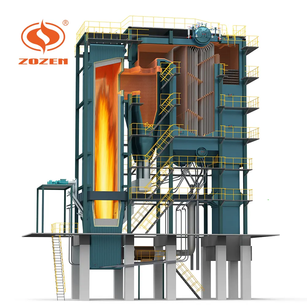 Caldera de vapor CFB de carbón de biomasa de pellets de madera de 75 toneladas para Impresión textil