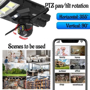 2 In 1 güneş sokak işık 4g kamera 3mp düşük güç Ptz su geçirmez iki yönlü interkom 24w 18ah pil ile Pir açık güvenlik kamerası - Product Image 2