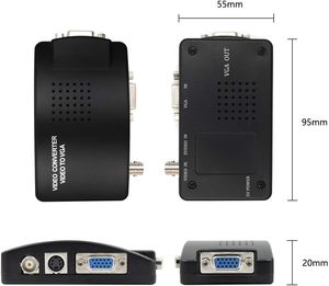 Entrada de vídeo RCA BNC a salida VGA compatible con convertidor de vídeo PAL/NTSC BNC a VGA