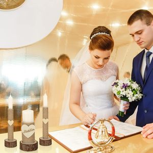 Özel etkinlikler acil fildişi Pillar konik mumlar toptan için kokusuz rustik birlik mumlar düğün Mr ve Mrs mumlar - Product Image 6