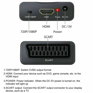 scart至hdmi转换器适配器1080p音频视频适配器，带电源用于HDTV DVD，用于带usb电缆的即插即用 - Product Image 6