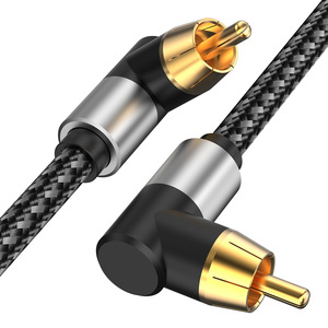 Cable coaxial de audio digital RCA macho a macho de 90 grados para subwoofer, TV, barras de sonido, amplificador, altavoz para uso en monitor de ordenador - Product Image 1