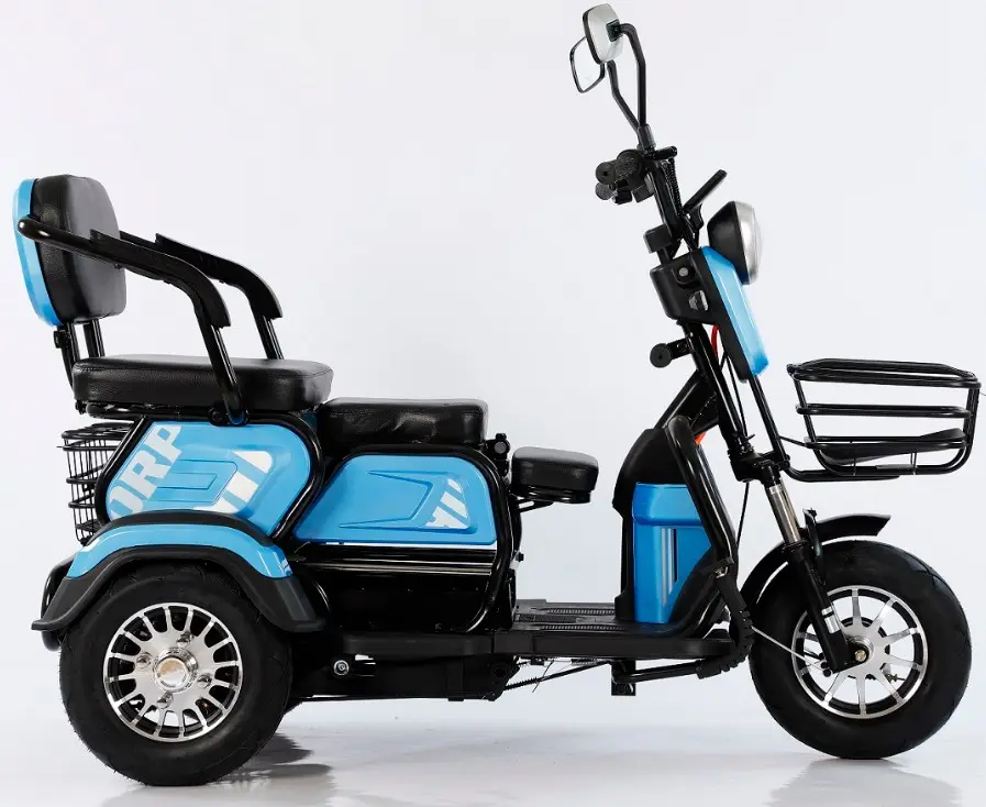 Электрический трехколесный скутер для пожилых людей с детским сиденьем, 500 Вт