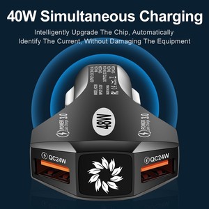 CE ROHS FCC 48w çift bağlantı noktaları hızlı araba şarjı şarj Qc 3.0 çift bağlantı hızlı şarj Usb araç şarj için Apple için Samsung - Product Image 3
