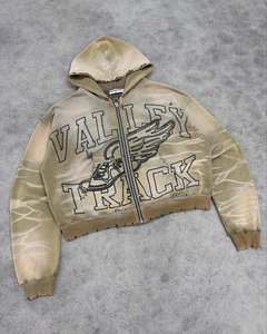 Tùy Chỉnh Nặng 100% Cotton Retro Thời Trang Phố Người Đàn Ông Của Áo Với Đính Thêu, Màn Hình In Ấn Và Thạch - Product Image 4