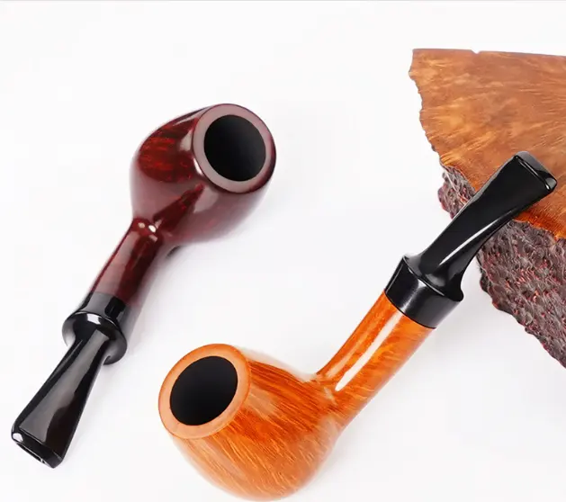 Pipes à tabac en bois d'ébène faites à la main avec accessoires Pipe à tabac en gros à prix réduit