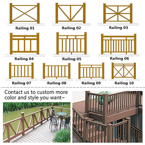 Giardino esterno installare facilmente guardrail impermeabili legno composito di plastica WPC recinzione composito Wpc ringhiera corrimano Set - Product Image 2