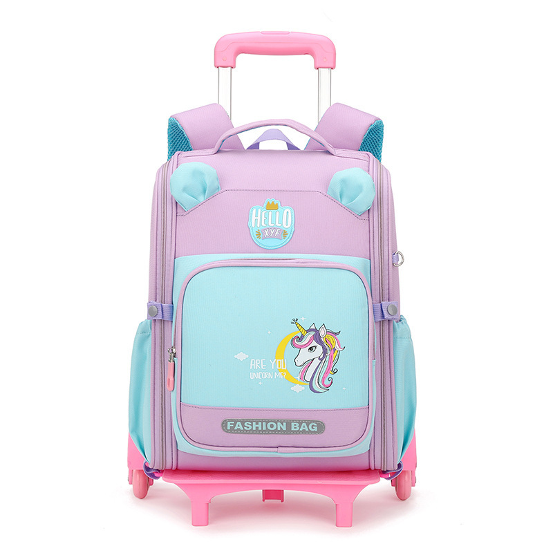 Sac violet avec 6 roues et bande réfléchissante
