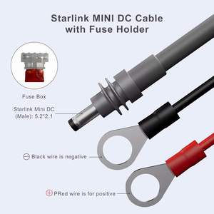 Starlink Mini 18AWG DIY için özel güç  uzatma kablosu DC için o-ring terminali pil şarj cihazı Starlink Mini kablo 2M 3M 5M - Product Image 3