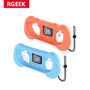 Rgeek ארגונומי שמחה-מחזיק con, ידיות יחיד/כפול נתיק עם רצועת פרק כף היד המיועדת למוליכים נינטנדו 2