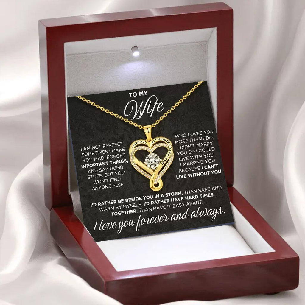 Collar de Oro + Caja de Regalo con Tarjeta LED