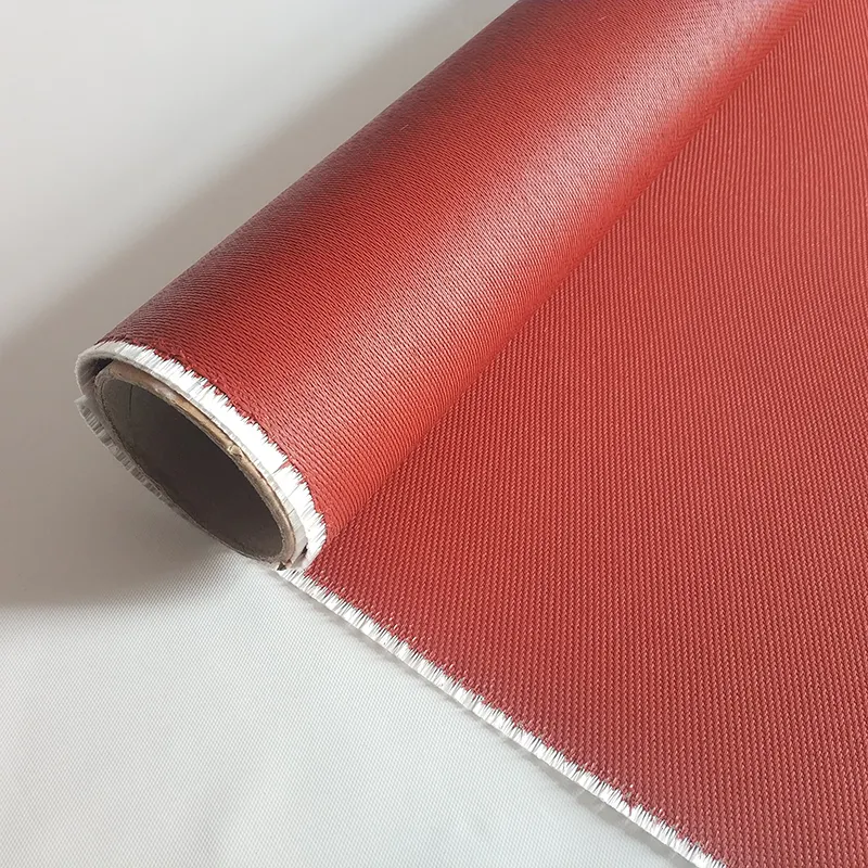 Red 0.25mm Double Side High Temp Textured Silicone Coated Fiberglass Fabric