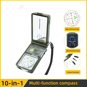 Bussola multifunzione 10-in-1 esterna con luce a LED in selce per fuoco per escursioni alpinistiche guida Display a quadrante con puntatore - Product Image 3