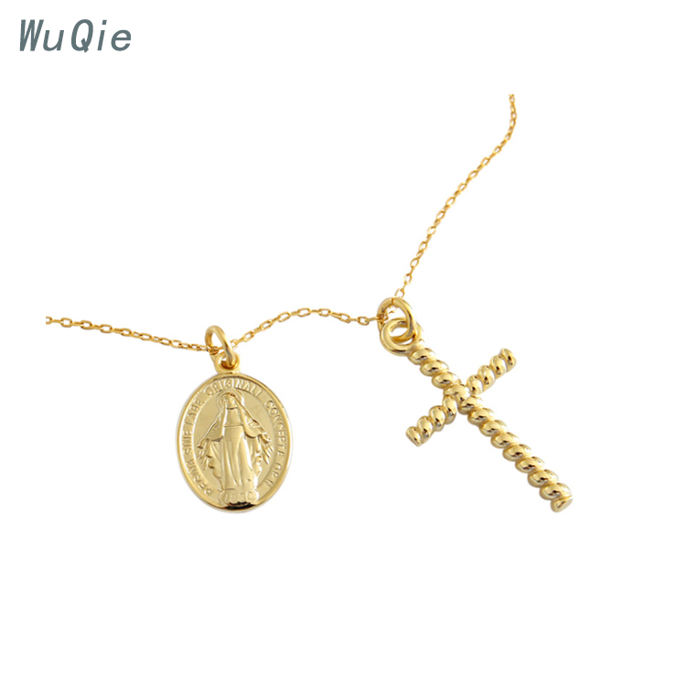 Gold plating Jesus Cross with chain