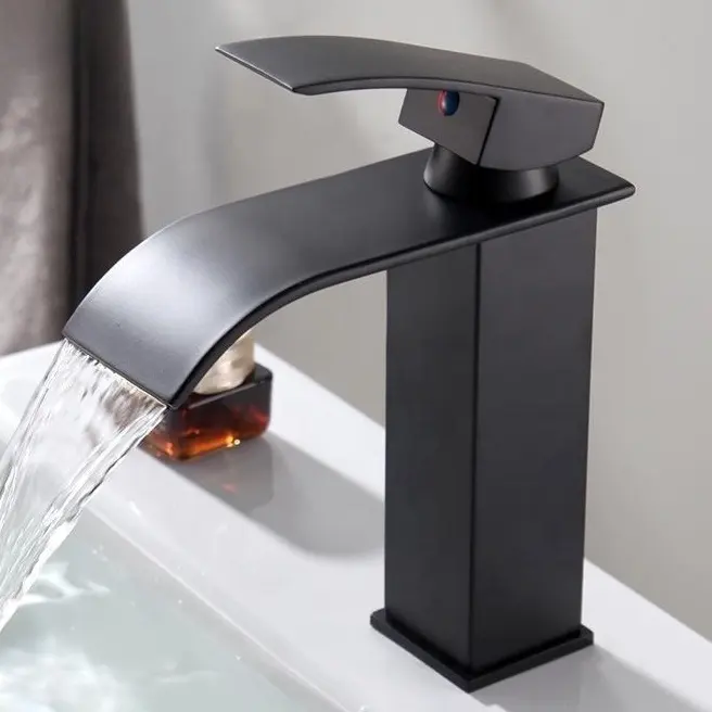 2023 Waterfall Bathroom Basin Taps Mixer Faucet Cold and Hot Single Handle Wash Bathroom Basin Faucets