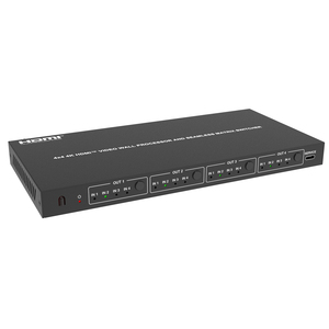 Sin fisuras HDMI matriz 4x4 4K30hz slim 2x2 controlador de pared de video compatible con teclas frontales IR remoto y control de comandos Rs232