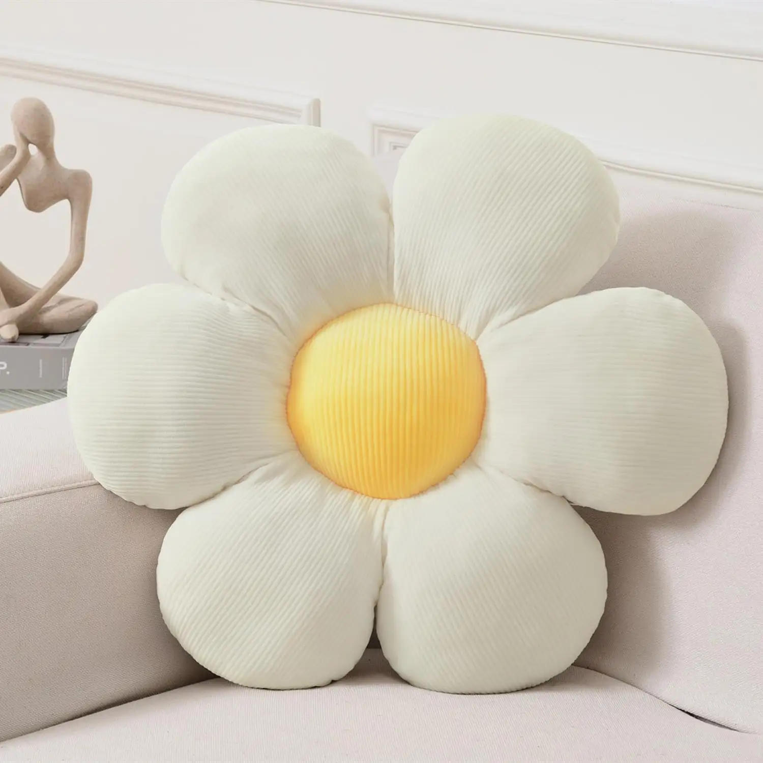 Gänseblümchen-Blumen kissen Grünes blumen förmiges Wurf kissen Nettes Sitzkissen Dekorative Kissen für Couch-Schlafs ofa dekoration