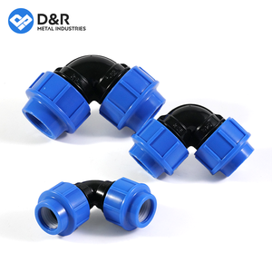ד & ר איכות טובה צינור pp מתאים 90 מ "ל דחיסת המרפק 25 ~ 110 מ" מ לחיבור פלסטיק ל 90 מעלות