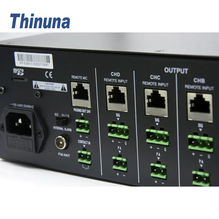 Thinuna PP-6284 i/ 4450P ระบบคาราโอเกะมืออาชีพ8x4เครื่องผสมสัญญาณเสียง450W * 4เครื่องขยายสัญญาณเสียงพร้อมแหล่งกำเนิดเสียง