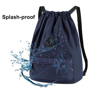 לצייר מחרוזת בחזרה חבילה יצרן ספורט תיק gymsack מותאם אישית כושר מחרוזת תרמיל עם כיס קדמי