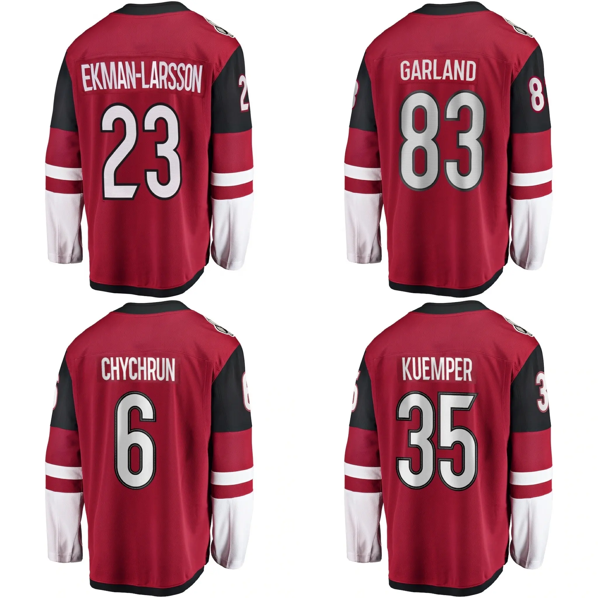 Custom Ice Hockey Jersey Arizona City Stitched Men's RED Coyote team uniform #23 Ekman-Larsson #83 Garland wholesale