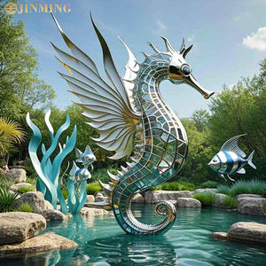 Modern büyük Metal hayvan dev paslanmaz çelik horse tı heykelleri oyulmuştur sanat Zoos akvaryumları için açık kullanım Metal el sanatları - Product Image 3