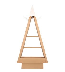 Albero di natale a forma di gancio di visualizzazione piano ha condotto la lampadina ondulato appeso mensola calze gancio di visualizzazione del contenitore di regalo di cartone di visualizzazione ad albero - Product Image 2