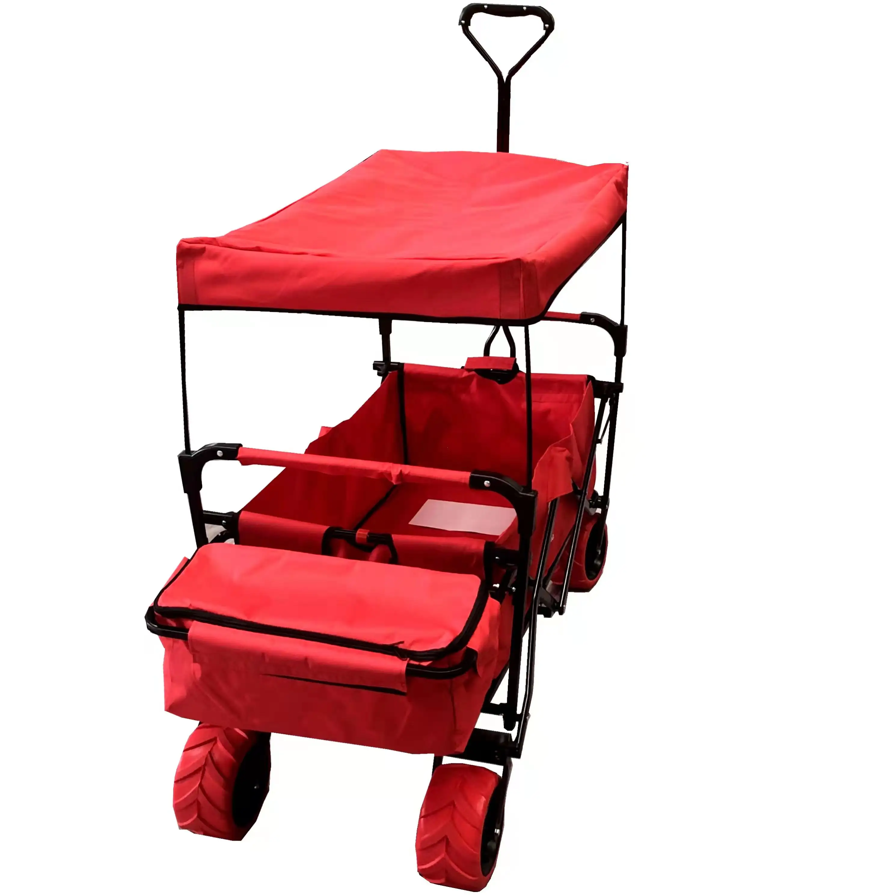 Carrinho de mão dobrável para carrinho de praia com guarda-sol, carrinho de mão para uso externo resistente