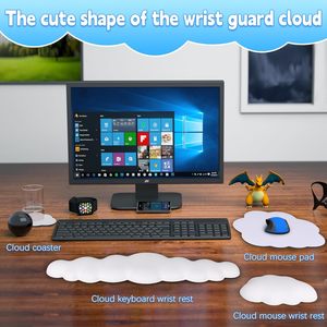 Teclado ergonómico, ratón, Nube de silicona larga, reposamuñecas, almohadilla de Gel, patrón cuadrado, accesorio de ordenador de oficina, Anime para uso en ordenador portátil - Product Image 5