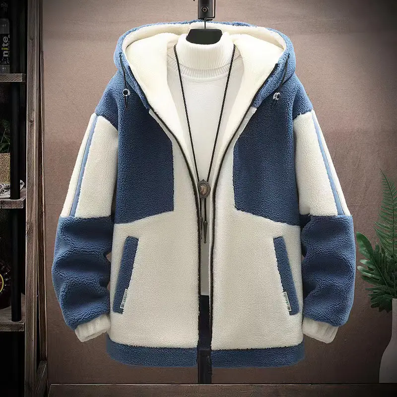 Chaqueta de lana gruesa con capucha para jóvenes, abrigo a juego de color, Otoño/Invierno, novedad de 2022
